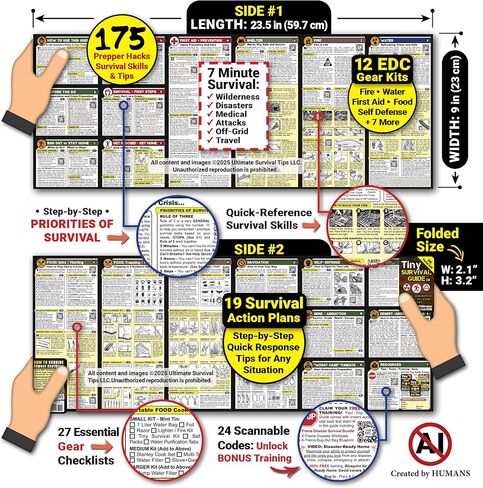 Tiny Survival Guide – Micro EDC Emergency Preparedness Pocket Handbook for Camping, Hiking, Bushcraft, SAS & First Aid – Fits Wallet, Bug Out Bag or Glove Box in Saudi Arabia