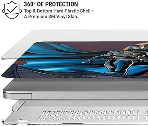 حافظة Skinit + غلاف متوافق مع جهاز MacBook Air 13in M1 (2021) - تصميم Warner Bros Batman in The Sky المرخص رسميًا in Saudi Arabia