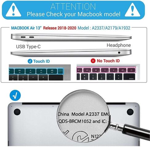 متوافق مع جهاز MacBook Air مقاس 13 بوصة، حافظة صلبة مع غطاء لوحة مفاتيح وواقي شاشة (شاشة Retina مع معرف اللمس (M1 A2337 A2179 A1932، إصدار 2018-2020) - Highland Cow MC21267 in Kuwait