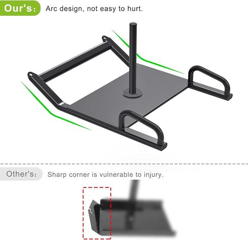 دوليبيست مزلقة الوزن، مزلجة اللياقة البدنية، مزلجة للتمرين لتدريب قوة اللياقة البدنية وتحسين السرعة، تدريب على الدفع والسحب، مناسب لألواح الوزن 1-2 بوصة، أسود in Kuwait