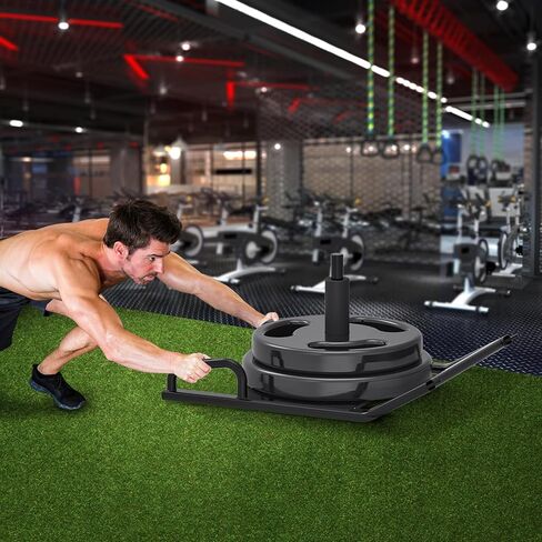 دوليبيست مزلقة الوزن، مزلجة اللياقة البدنية، مزلجة للتمرين لتدريب قوة اللياقة البدنية وتحسين السرعة، تدريب على الدفع والسحب، مناسب لألواح الوزن 1-2 بوصة، أسود in Kuwait