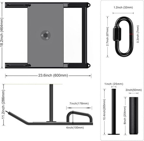 دوليبيست مزلقة الوزن، مزلجة اللياقة البدنية، مزلجة للتمرين لتدريب قوة اللياقة البدنية وتحسين السرعة، تدريب على الدفع والسحب، مناسب لألواح الوزن 1-2 بوصة، أسود in Kuwait
