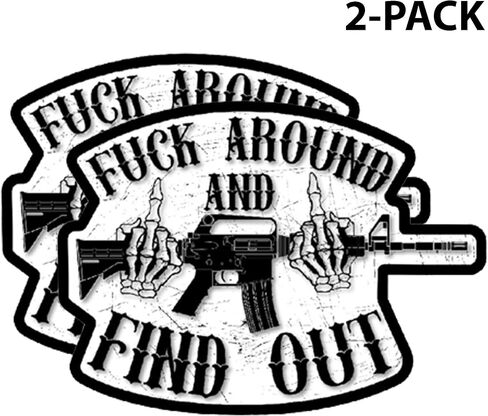 eDesign FAFO Fuck Around and Find Out Skull Middle Finger Vinyl Sticker Decal - 4 Inches - for Car Truck Van Window Bumper Laptop Tablet Cup Tumbler Water Bottle and Any Smooth Surface in Saudi Arabia