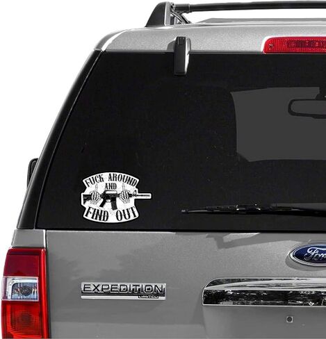 eDesign FAFO Fuck Around and Find Out Skull Middle Finger Vinyl Sticker Decal - 4 Inches - for Car Truck Van Window Bumper Laptop Tablet Cup Tumbler Water Bottle and Any Smooth Surface in Saudi Arabia