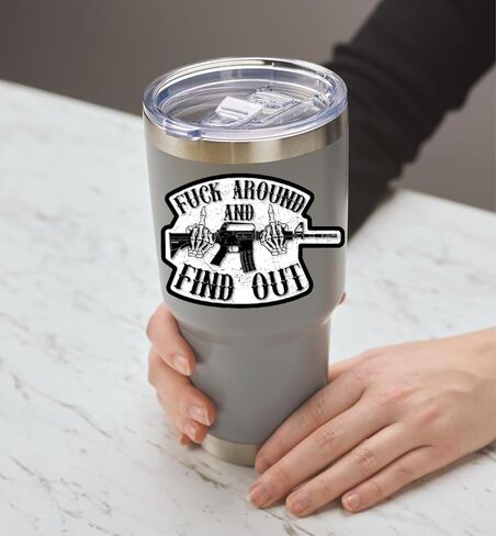 eDesign FAFO Fuck Around and Find Out Skull Middle Finger Vinyl Sticker Decal - 4 Inches - for Car Truck Van Window Bumper Laptop Tablet Cup Tumbler Water Bottle and Any Smooth Surface in Saudi Arabia