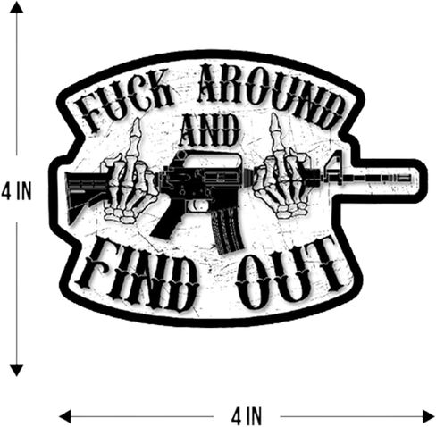 eDesign FAFO Fuck Around and Find Out Skull Middle Finger Vinyl Sticker Decal - 4 Inches - for Car Truck Van Window Bumper Laptop Tablet Cup Tumbler Water Bottle and Any Smooth Surface in Saudi Arabia