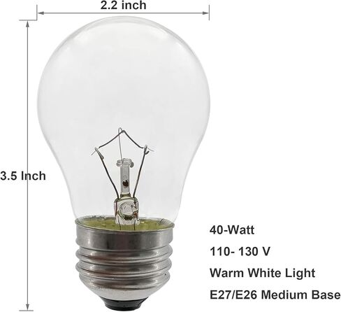 Oven Light Bulb 40 Watt Appliance Light Bulb, High Temperature 300 Degree Resistant Appliance Bulb for Oven, Stove, Refrigerator, Microwave E26 Medium Base, A15 (2-Pack) in Kuwait