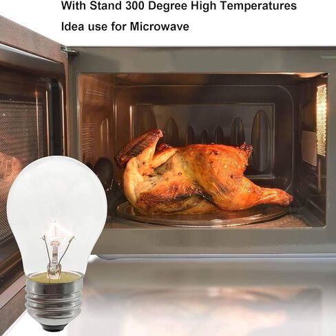 Oven Light Bulb 40 Watt Appliance Light Bulb, High Temperature 300 Degree Resistant Appliance Bulb for Oven, Stove, Refrigerator, Microwave E26 Medium Base, A15 (2-Pack) in Kuwait