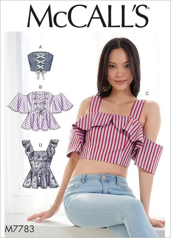 McCall's Women's Corset, Crop, Shoulder Top Sewing Patterns, Sizes 4-12, Multicolor in Saudi Arabia