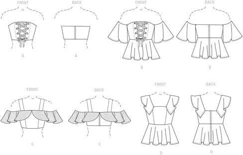 McCall's Women's Corset, Crop, Shoulder Top Sewing Patterns, Sizes 4-12, Multicolor in Saudi Arabia