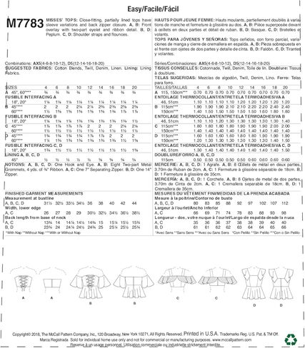 McCall's Women's Corset, Crop, Shoulder Top Sewing Patterns, Sizes 4-12, Multicolor in Saudi Arabia
