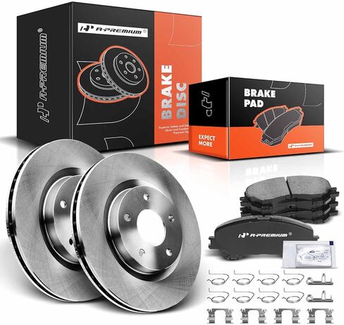 A-Premium 11.65 inch (295.8mm) Front Vented Disc Brake Rotors + Ceramic Pads Kit Compatible with Nissan Models - Rogue 2014 2015 2016, Without Third Row Seating, 6-PC Set in Saudi Arabia