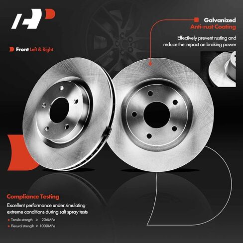 A-Premium 11.65 inch (295.8mm) Front Vented Disc Brake Rotors + Ceramic Pads Kit Compatible with Nissan Models - Rogue 2014 2015 2016, Without Third Row Seating, 6-PC Set in Saudi Arabia