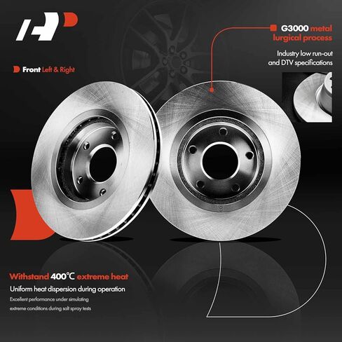 A-Premium 11.65 inch (295.8mm) Front Vented Disc Brake Rotors + Ceramic Pads Kit Compatible with Nissan Models - Rogue 2014 2015 2016, Without Third Row Seating, 6-PC Set in Saudi Arabia