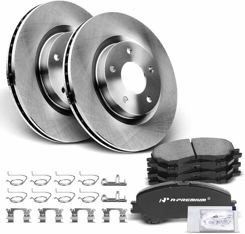 A-Premium 11.65 inch (295.8mm) Front Vented Disc Brake Rotors + Ceramic Pads Kit Compatible with Nissan Models - Rogue 2014 2015 2016, Without Third Row Seating, 6-PC Set in Saudi Arabia
