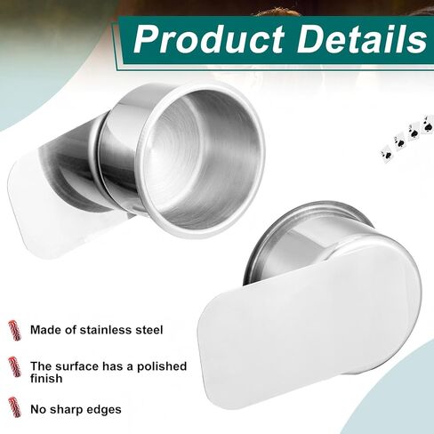 Leyndo 10 Pieces Jumbo Slide Under Stainless Steel Cup Holder Poker Table Cup Holders Slide in Cup Holders for Casino Poker Table, Work Desk and Boats, RV Cars Trucks in Kuwait