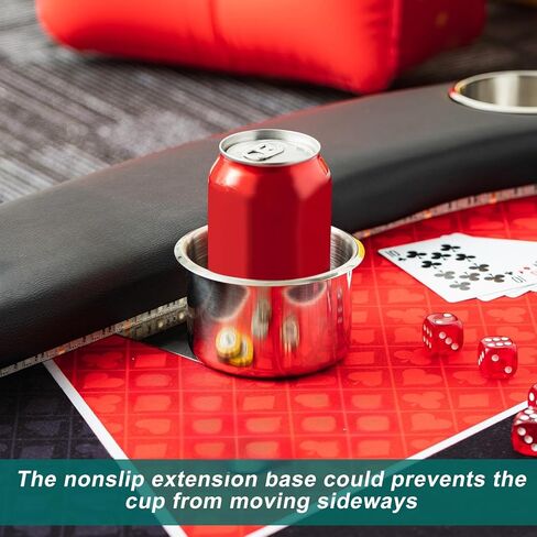 Leyndo 10 Pieces Jumbo Slide Under Stainless Steel Cup Holder Poker Table Cup Holders Slide in Cup Holders for Casino Poker Table, Work Desk and Boats, RV Cars Trucks in Kuwait