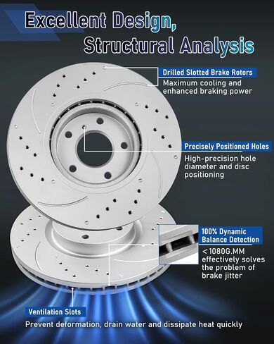 مجموعة دواسات الفرامل الأمامية والدوارات 31270 & D817-7691/275 مم (10.8 بوصة) متوافقة مع 2005-2010 Sci0-n- tC|2000-2005 T-0y0ta- Celica in Kuwait