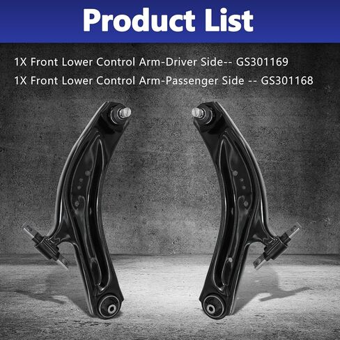 Front Lower Control Arm w/Ball Joint Driver Passenger Side Assembly Replacement for 2014-2021 Rogue - 2pcs Suspension Kit K623110 K623111 CMS301168 CMS301169 in Saudi Arabia