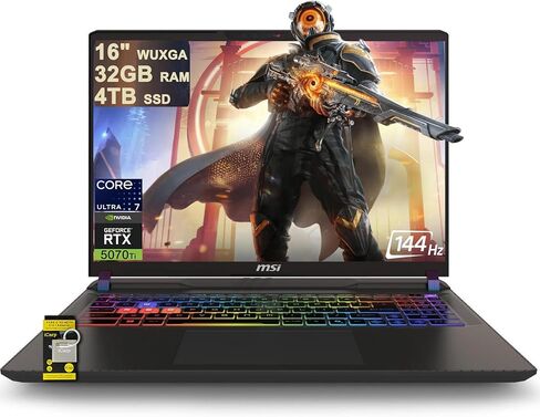 MSI Raider GE68HX 16" 144Hz MiniLED UHD+ Gaming Laptop: Intel Core i9-14900HX, NVIDIA Geforce RTX 4070, 32GB DDR5, 2TB NVMe SSD, Thunderbolt 4, Cooler Boost 5, Win 11 Home: Black 14VGG-247US in Saudi Arabia