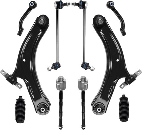 10 قطعة طقم التعليق الأمامي ذراع التحكم السفلي مع البطانات الكروية المشتركة Sway Bar Link Tie Rod استبدال لـ 2008-2013 Nissan Rogue 2014-2015 Rogue Select K621452 K621453 MS30194 MS30195 in Saudi Arabia