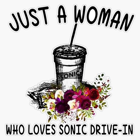 Magnet Just A Woman Who Loves Sonic Drive In Magnet Vinyl Decal Sticker 5" in Saudi Arabia