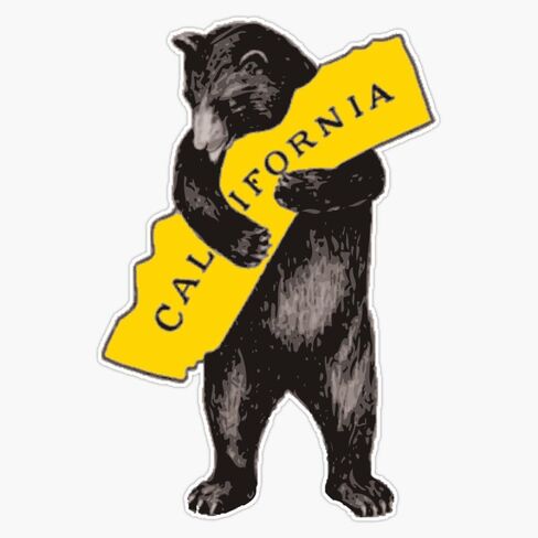 MAGNET Vintage California Bear Hug Illustration Magnetic Bumper Sticker 5" in Saudi Arabia