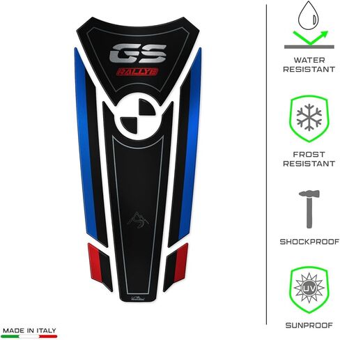 Motorcycle 3D Stickers Compatible with BMW R 1250 GS Adventure 2021-2024. Tank Protector Protection from Impact and Scratches. Resin Stickers - Made in Italy (Rallye) in Saudi Arabia