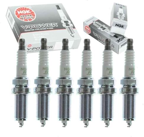 6 pc NGK V-Power Spark Plugs compatible with BMW 325i 3.0L L6 2006 in Saudi Arabia