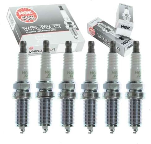 6 pc NGK V-Power Spark Plugs compatible with BMW 325i 3.0L L6 2006 in Saudi Arabia