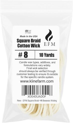 EFM Square Braid Cotton Candle Wick - #8 Beeswax Wicking in Saudi Arabia