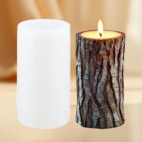 Tree Stump Silicone Candle Mold Tree Stump Cylindrical Candle Molds for Resin Casting Candle Home Decorate Candle Making Aromatherapy Candles Gypsum Clay Craft in Saudi Arabia