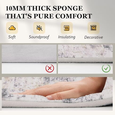 Vamcheer Modern Area Rug 5x7 - Upgraded 10mm Thick Sponge for Exceptional Comfort, Abstract Area Rug for Living Room/Bedroom/Office, Non-Shedding & Easy to Clean, Grey White Oblique Lines in Saudi Arabia