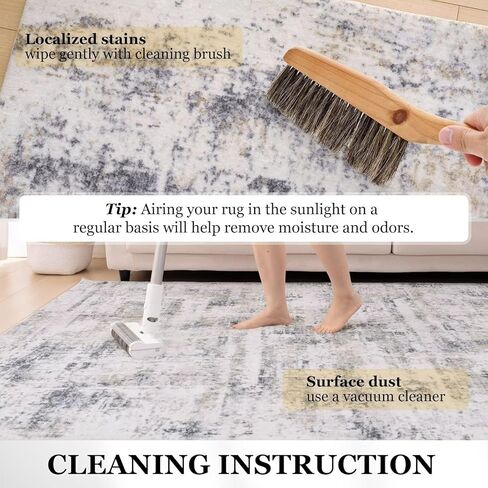 Vamcheer Modern Area Rug 5x7 - Upgraded 10mm Thick Sponge for Exceptional Comfort, Abstract Area Rug for Living Room/Bedroom/Office, Non-Shedding & Easy to Clean, Grey White Oblique Lines in Saudi Arabia