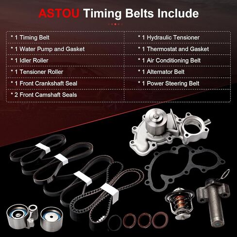 3.4L Engine Timing Belt Kits with Water Bump Fit for 1995-1998 for Toyota for T100 2000-2004 for Tundra 1996-2002 for 4Runner 1995-2004 for Tacoma Replace TBK271 WP2034 in Saudi Arabia