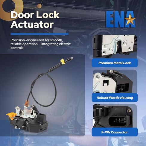 ENA Power Door Lock Latch Actuator with Cable Front Left Driver Side Compatible with Chevy Avalanche GMC Sierra Yukon Cadillac Escalade ESV 2010-2014 Replacement for 931920 931-920 22785469 22785471 in Saudi Arabia