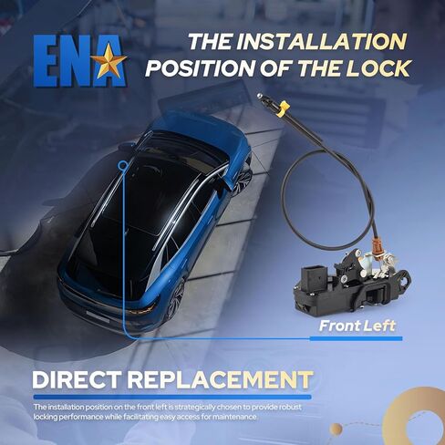 ENA Power Door Lock Latch Actuator with Cable Front Left Driver Side Compatible with Chevy Avalanche GMC Sierra Yukon Cadillac Escalade ESV 2010-2014 Replacement for 931920 931-920 22785469 22785471 in Saudi Arabia