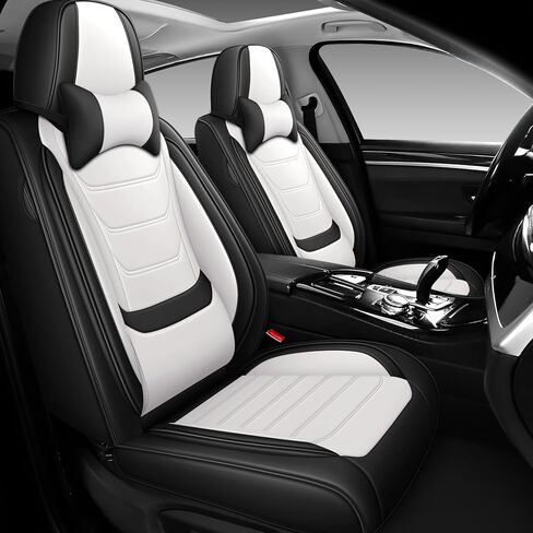 أغطية مقاعد السيارة DHAEY لسيارة Kia K4 2025، أغطية مقاعد رياضية، جلد نابا، رائعة وداعمة لأداء القيادة، مجموعة كاملة من 5 قطع، أسود أزرق in Kuwait