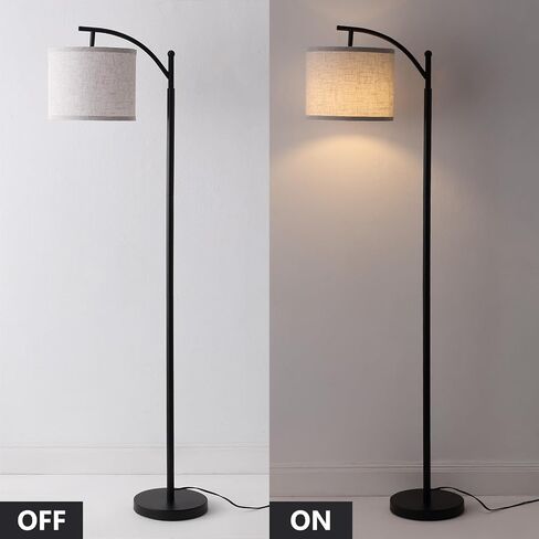 Arc Floor Lamp with 3 Color Temperatures, 9W LED Remote-Controlled Light, Tall lamp with Foot Switch and Timer Function, Modern Standing Lamp for Living Room, Bedroom, Office Reading, Black in Saudi Arabia