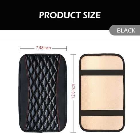 غطاء وحدة التحكم المركزية للسيارة، وسادة غطاء مسند ذراع السيارة من الجلد المقاوم للماء، وسادة وسادة وحدة التحكم المركزية التلقائية، ملحقات داخلية للسيارات لمعظم المركبات وسيارات الدفع الرباعي والشاحنات (أحمر) in Kuwait