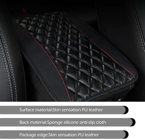 غطاء وحدة التحكم المركزية للسيارة، وسادة غطاء مسند ذراع السيارة من الجلد المقاوم للماء، وسادة وسادة وحدة التحكم المركزية التلقائية، ملحقات داخلية للسيارات لمعظم المركبات وسيارات الدفع الرباعي والشاحنات (أحمر) in Kuwait