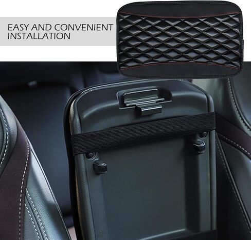 غطاء وحدة التحكم المركزية للسيارة، وسادة غطاء مسند ذراع السيارة من الجلد المقاوم للماء، وسادة وسادة وحدة التحكم المركزية التلقائية، ملحقات داخلية للسيارات لمعظم المركبات وسيارات الدفع الرباعي والشاحنات (أحمر) in Kuwait