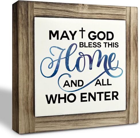 Christian Sign, Box Wood Plaques Desk Décor, Scripture Table Art Sign, Religious Artwork, Home Decor for Living Room Kitchen Bedroom, For God So Loved the World that He Gave - John 3:16 in Saudi Arabia