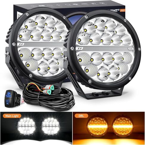 Nilight 3Inch Round Motorcycle Led Light Pods 2PCS Spot Led Fog Light 1550LM Built-in EMC Offroad Driving Auxiliary Ditch Light for Motorbike SUV ATV Truck Boat Tractor Forklift, 5 Years Warranty in Saudi Arabia