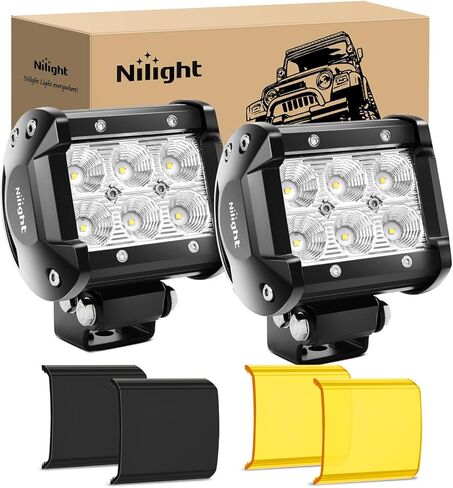 Nilight 3Inch Round Motorcycle Led Light Pods 2PCS Spot Led Fog Light 1550LM Built-in EMC Offroad Driving Auxiliary Ditch Light for Motorbike SUV ATV Truck Boat Tractor Forklift, 5 Years Warranty in Saudi Arabia
