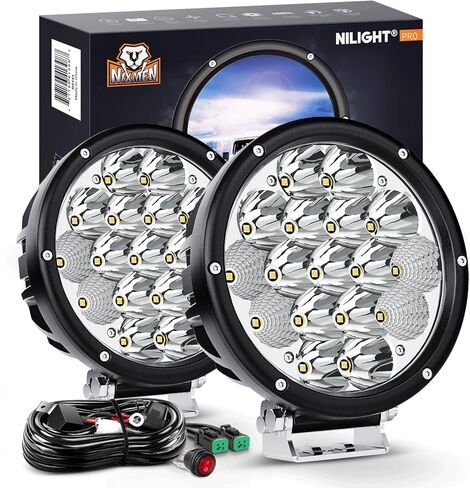 Nilight 3Inch Round Motorcycle Led Light Pods 2PCS Spot Led Fog Light 1550LM Built-in EMC Offroad Driving Auxiliary Ditch Light for Motorbike SUV ATV Truck Boat Tractor Forklift, 5 Years Warranty in Saudi Arabia