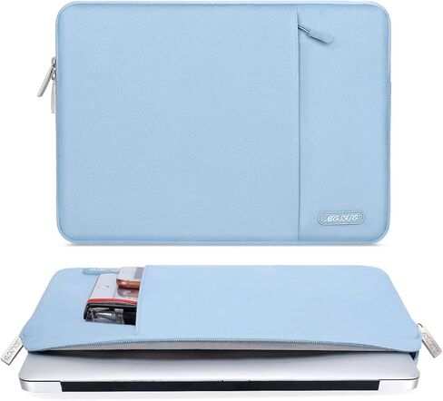 MOSISO Compatible with MacBook Air 13 inch Case 2024-2022 M3 A3113 M2 A2681, Anti-Cracking Heavy Duty TPU Bumper Plastic Hard Case&Keyboard Skin&Screen Film&Polyester Vertical Bag, Baby Blue&Air Blue in Saudi Arabia