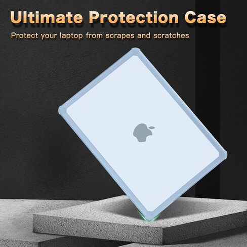 MOSISO Compatible with MacBook Air 13 inch Case 2024-2022 M3 A3113 M2 A2681, Anti-Cracking Heavy Duty TPU Bumper Plastic Hard Case&Keyboard Skin&Screen Film&Polyester Vertical Bag, Baby Blue&Air Blue in Saudi Arabia