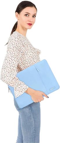 MOSISO Compatible with MacBook Air 13 inch Case 2024-2022 M3 A3113 M2 A2681, Anti-Cracking Heavy Duty TPU Bumper Plastic Hard Case&Keyboard Skin&Screen Film&Polyester Vertical Bag, Baby Blue&Air Blue in Saudi Arabia