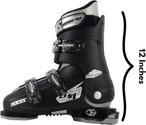 حذاء تزلج Roces Idea Up قابل للتعديل أسود / فضي مقاس 22.5-25.5 in Kuwait